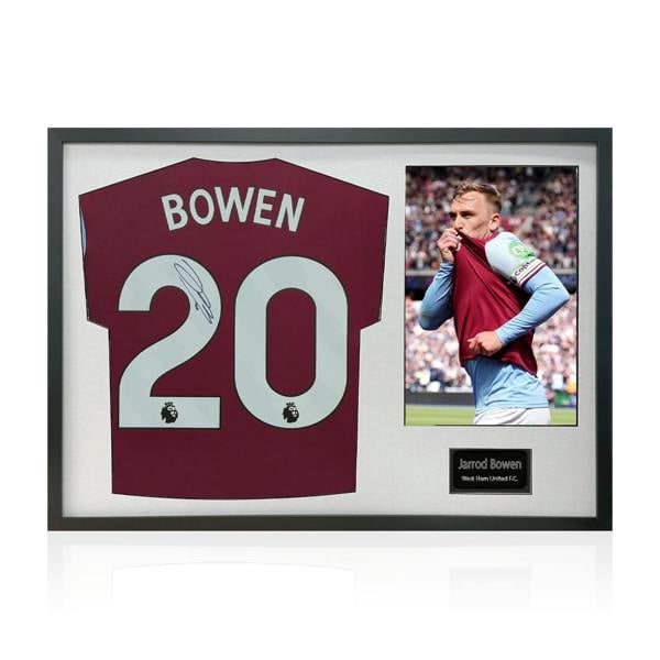 Jarrod Bowen Signed West Ham United Shirt Classic Frame.