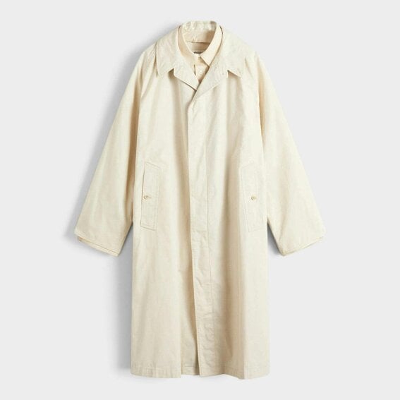 Maison Margiela Longline Trench Coat Ivory White