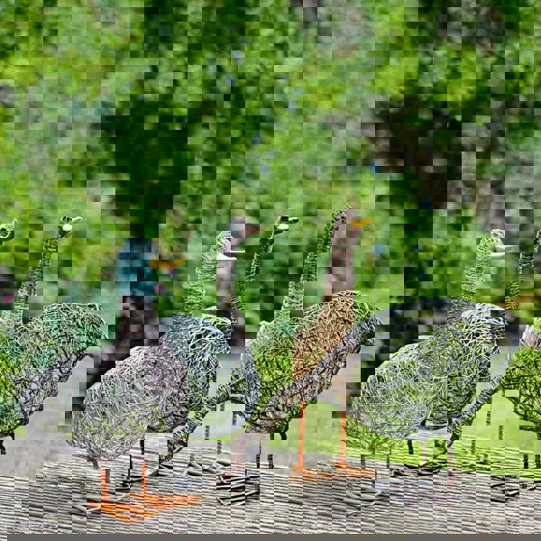 Paper High Guska the Standing Duck Wire Garden Ornament