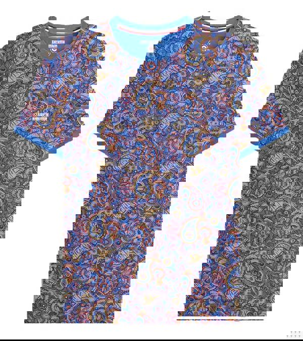 Lambretta Mens All Over Paisley Branded Retro Casual T-Shirt