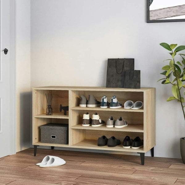 Berkfield Shoe Cabinet Sonoma Oak 102x36x60 cm Engineered Wood