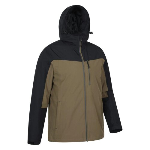 Mountain Warehouse Mens Brisk Extreme Colour Block Waterproof Jacket - Dark Khaki