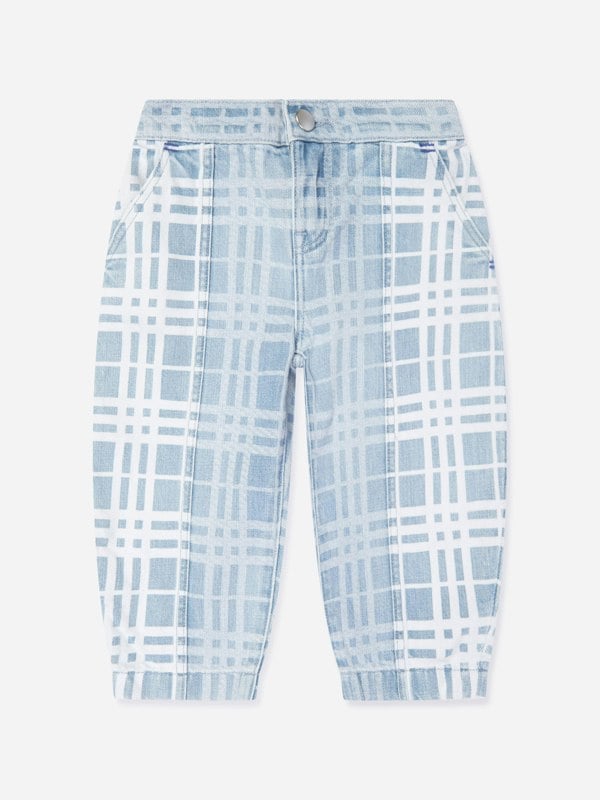 Burberry Kids Burberry Girls Check Jasmine Trousers in Blue
