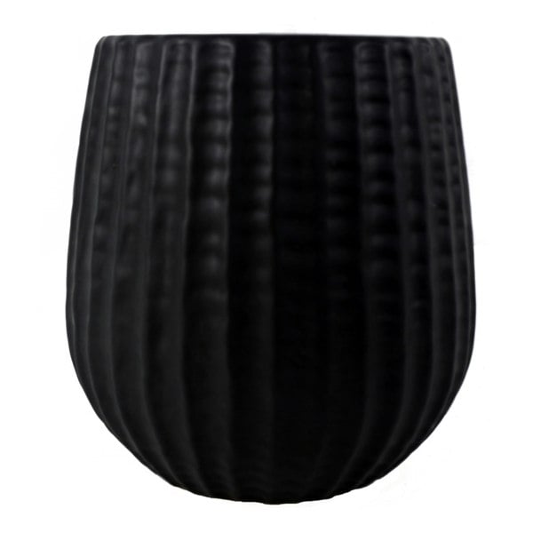 Leaf 16cm Black Ceramic Planter