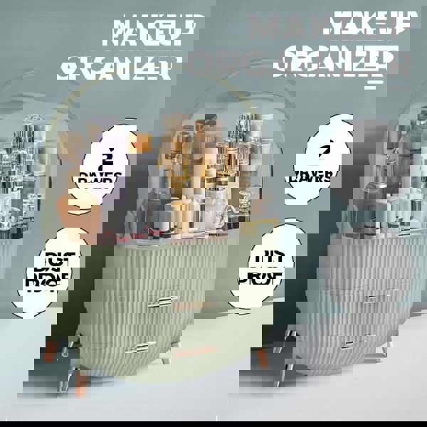 ilus Makeup Organizer Case Drawer Portable Cosmetic Jewellery Storage Box Light Green