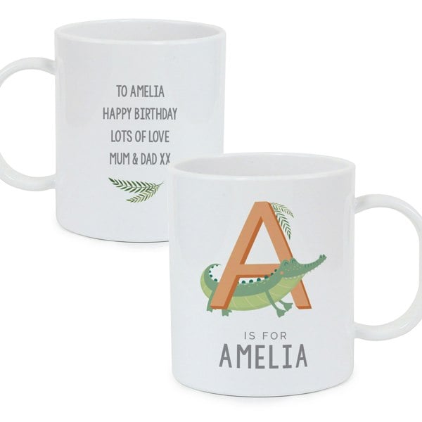 Personalised Memento Company Personalised Animal Alphabet Plastic Mug