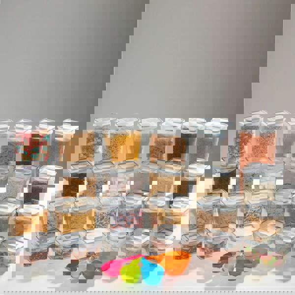 Gr8 Home 24 Pcs Clear Plastic Food Storage Containers Set With Clip Seal Lock Boxes Lids