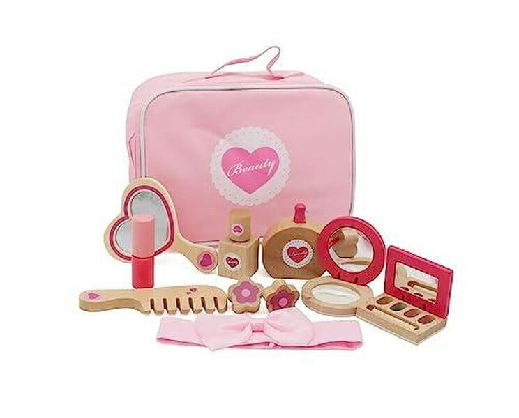 HYGRAD BUILT TO SURVIVE Kid's Wooden Make Up Toy Set Make Over Princess Make Up Toy Pretend Play Vanity Salon Girls Make Up Toy Set Gift HYGRAD®