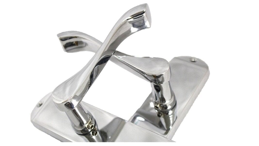 EDH Door Hardware Cadenza Victorian Scroll Lever Door Handles Chrome – Handle Only or Handle + Tubular Latch