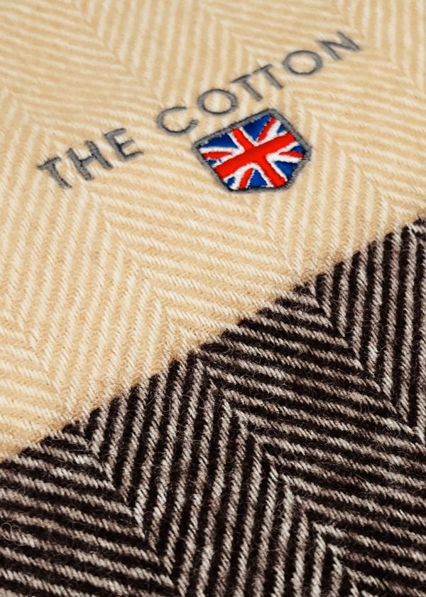 made in UK scarves for men - light fawn colour - The Cotton