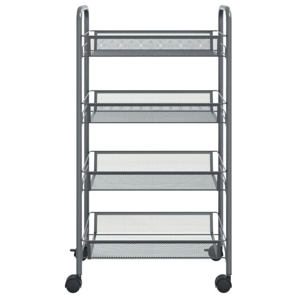 Berkfield 4-Tier Kitchen Trolley Grey 46x26x85 cm Iron