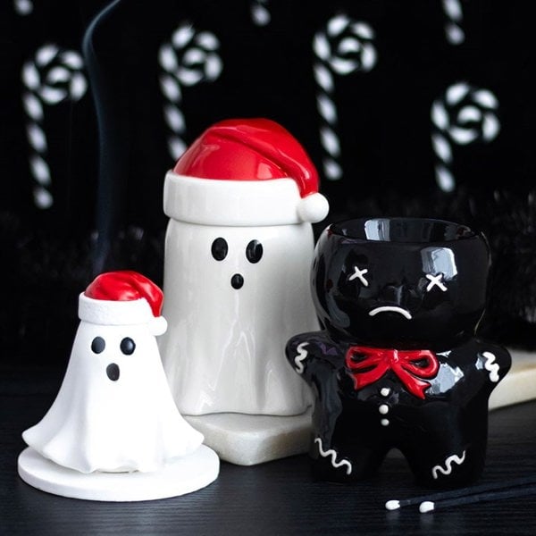 Serano Ghost with Santa Hat Tealight and Incense Cone Holder