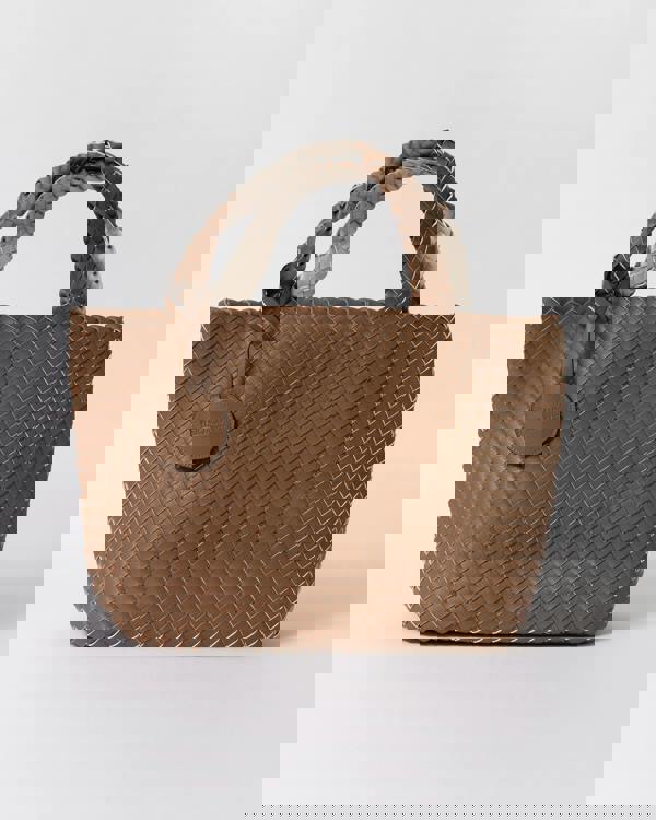 Ilse Jacobsen Reversible Braided Shopper in Goldy Sand Dollar Metallic 256133