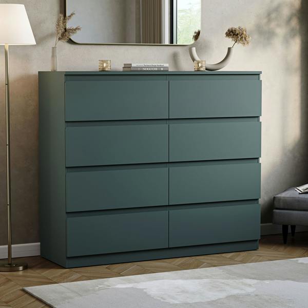 Vida Designs Denver 8 Drawer Chest, Black