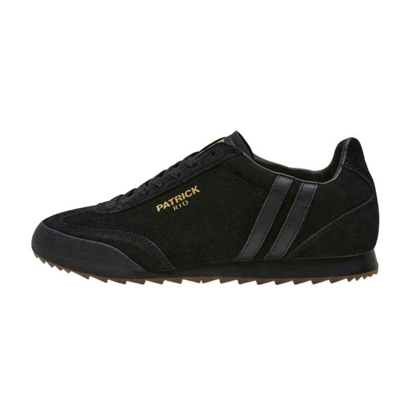 Patrick Mens Rio Suede Trainers - Black/Monochrome - 