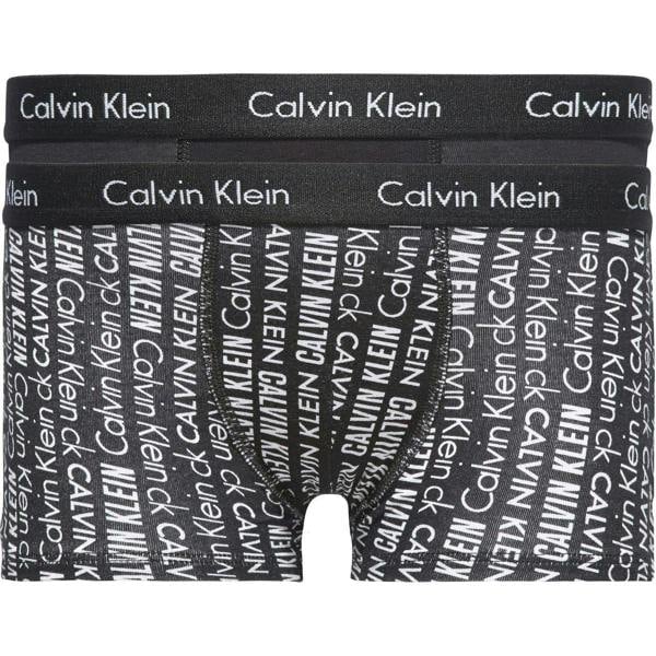 Calvin Klein Mens All-Over Print Boxer Shorts (Pack of 2) - Black - 
