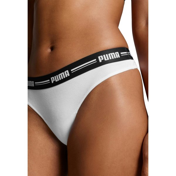 Puma 2-Pack Striped Logo Mid-Rise Strings, White