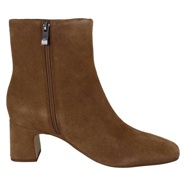 Clarks Ladies Clarks Square Toe Block Heeled Ankle Boots Fernie Zip