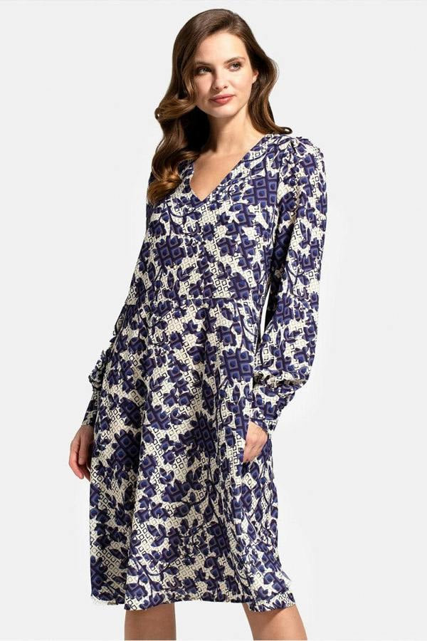 HotSquash Chiffon Loose Dress with V Neck
