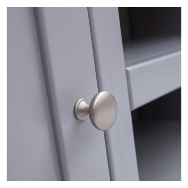 Cabinet Bits Biccari Grey 2 Door TV Cabinet Chrome Knob