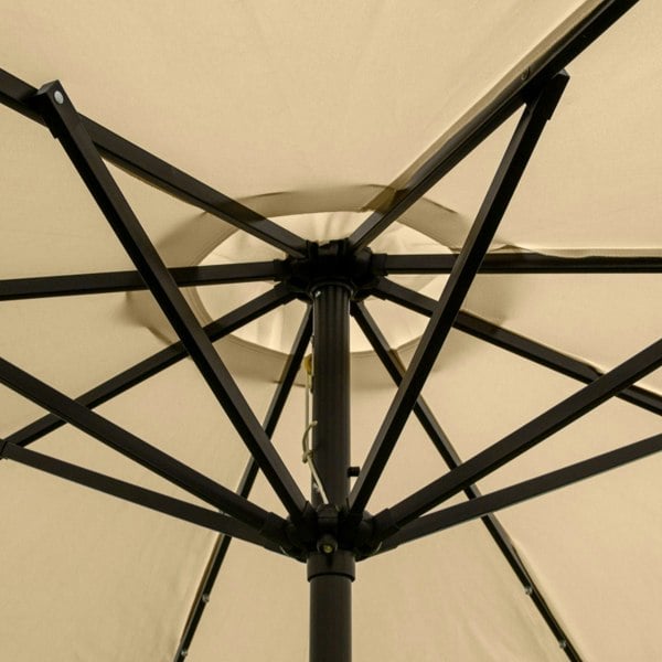 Monstershop Beige 2.7m LED Tilt Parasol