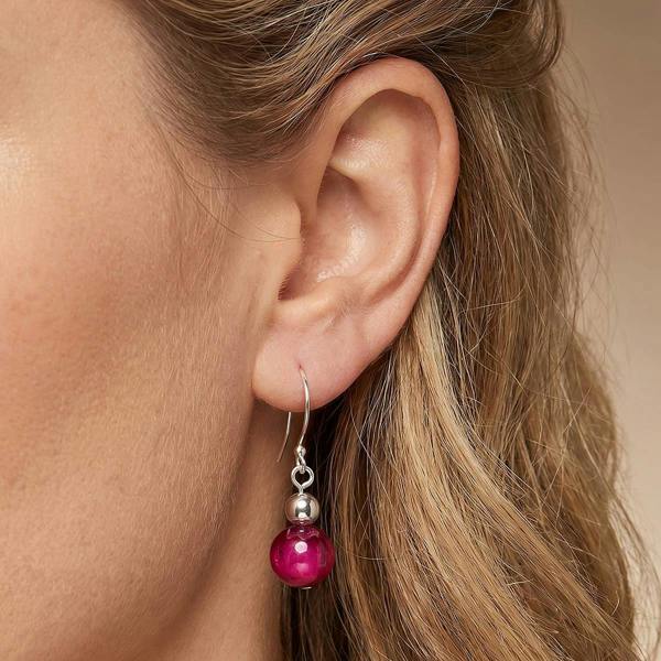 Pia Keep it Confident Cerise Tiger's Eye Earrings