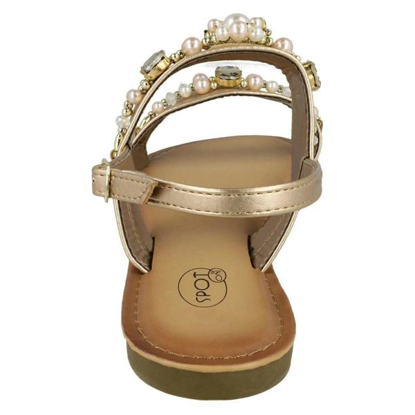 Spot On Ladies Spot On Jewelled Pearl Slingback Sandals F00116