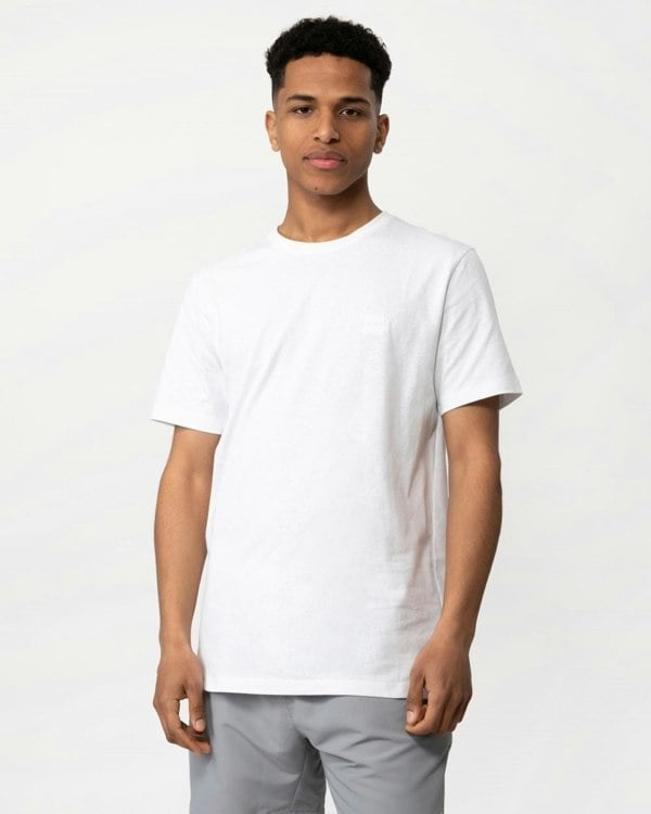 BOSS Orange Tales Mens Cotton-Jersey T-shirt With Logo Patch NOS - White 100