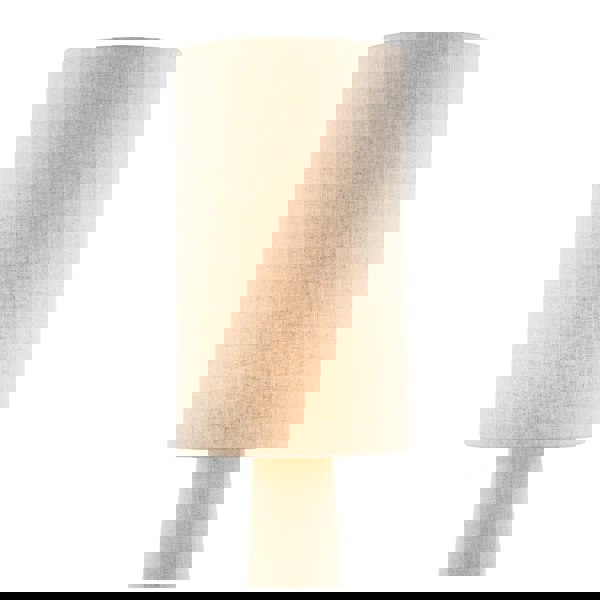 Modern Natural Oatmeal Linen Floor Lamp with Fabric Shade and Base Image 3