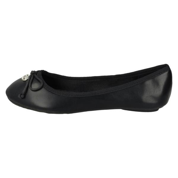 Spot On Ladies Spot On Flat Ballerina Shoes