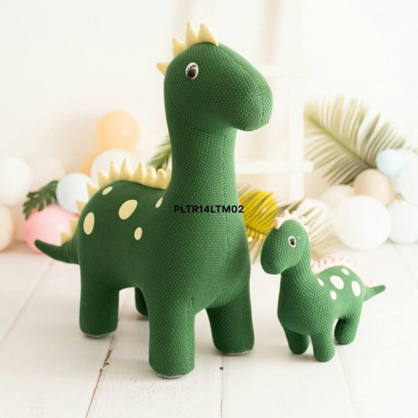 CROCHETTS Set of 2 cotton dinosaur plush toys (Large + Mini) PLTR144053