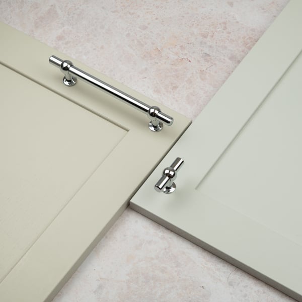 Handle & Home Polished Chrome T-Bar Handle and Knob
