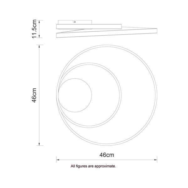 COSYLYTE Alston Double Ring LED Ceiling Light