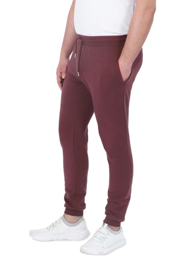Smart Living Slim Leg Jogging Bottoms with Cuffed Hem and Pockets - Burgundy