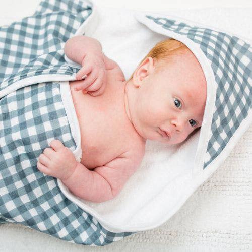 Lulujo - Hooded Towel - Navy Gingham