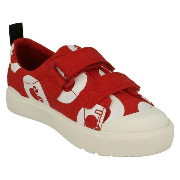 Clarks Childrens Boys Girls Clarks Disney Detailed Canvas Shoes City Polka Lo