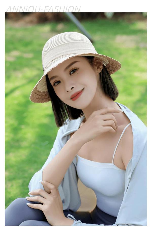 Anniou UPF 50+ French Straw Hat