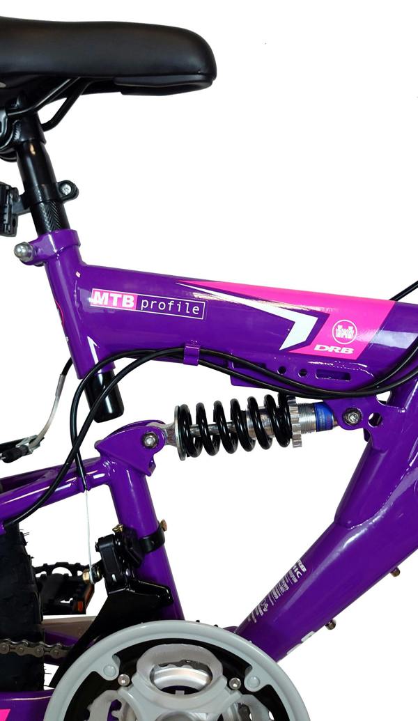 Dallingridge Chic Junior Girls Full Suspension Mountain Bike, 24" Wheel - Purple