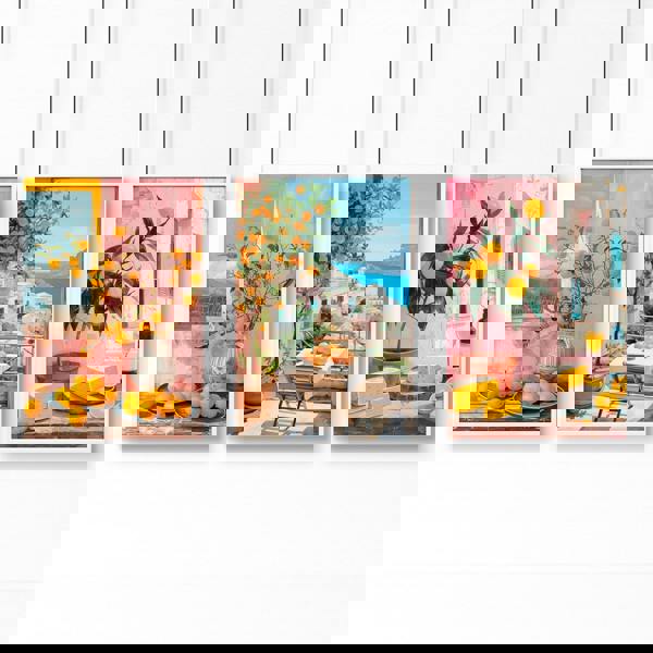 Large Canvas For Living Room | Set of 3 Italian Lifestyle Wall art Prints