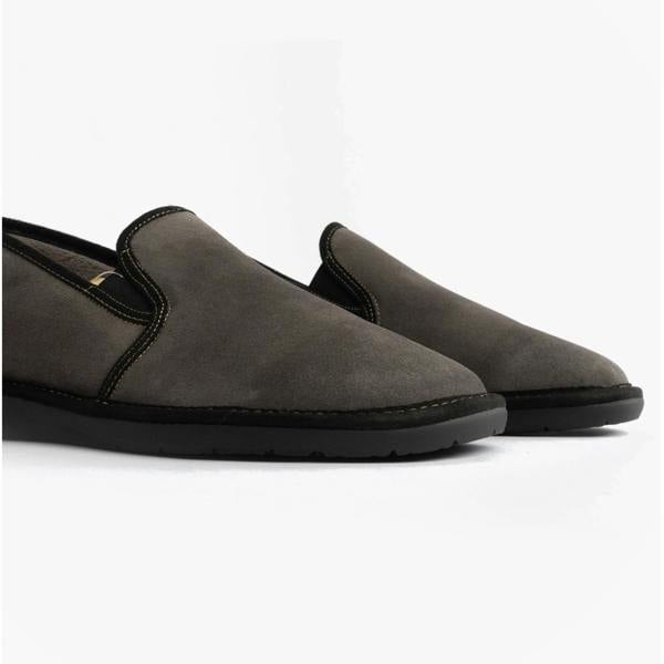 Nordikas Nordikas 663 Mens Suede Full Slippers Grey