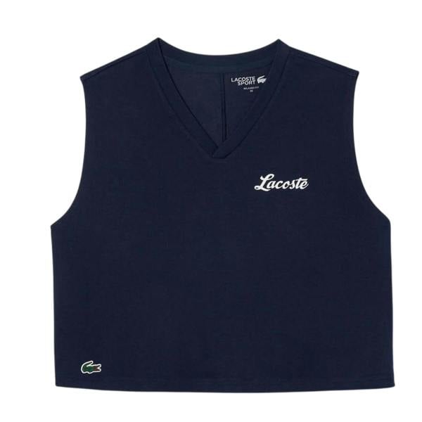 Lacoste Womens/Ladies Sport Relaxed Fit Sleeveless Crop Top - Blue - 