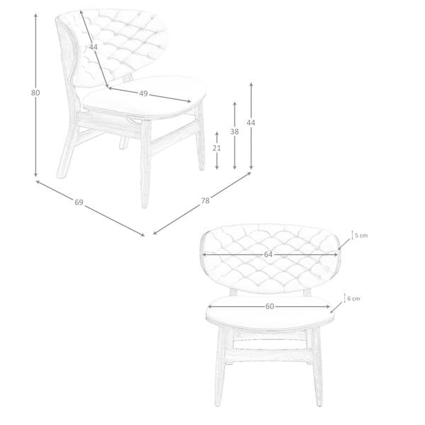 Angel Cerdá Sand and Walnut Leatherette Armchair 5141