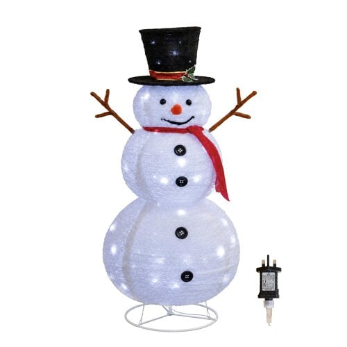 Samuel Alexander 1.2m (4ft) Light up Foldable Christmas Snowman with 100 White LEDs