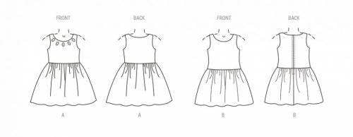 New Look Sewing Pattern 6763, Dresses for Kids, 3-4-5-6-7-8 - Easy