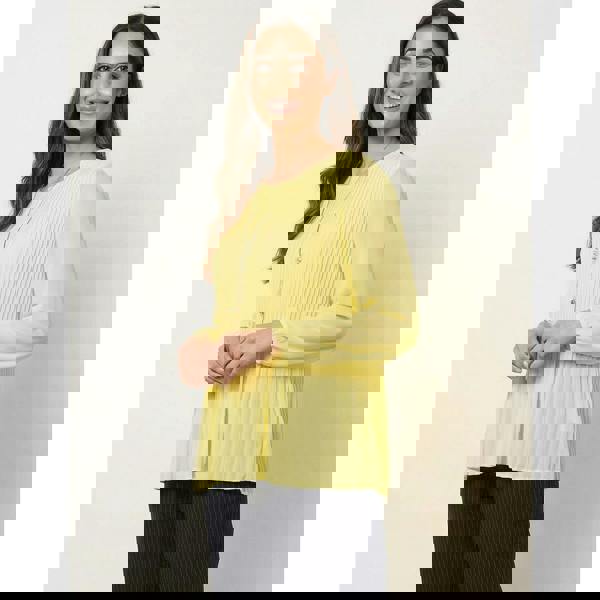 Blue Vanilla Long Sleeve Pleated Top