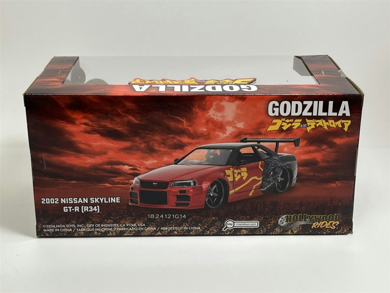 Jada Godzilla 2002 Nissan Skyline GT R R34 1:24 Scale Jada 253253024 35133