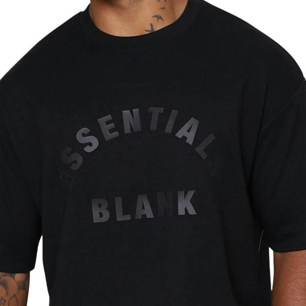 Blank Essentials Mens Arch Crew Neck T-Shirt - Black - 