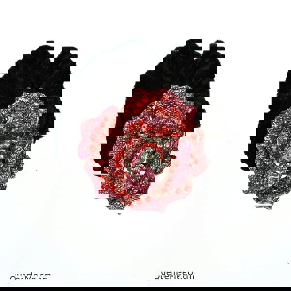 diamante scrunchie floral design rose