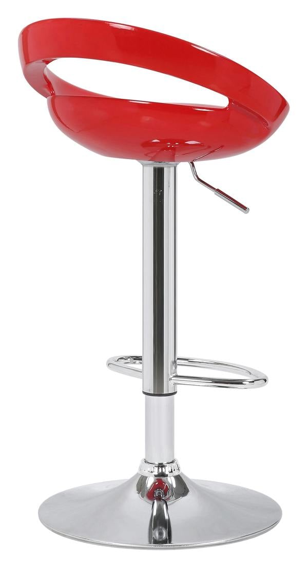 Lamboro Sorrento Swivel Breakfast Bar Stool, Chrome Stem, Height Adjustable Swivel Gas Lift, Home & Kitchen Plastic Barstool, Red