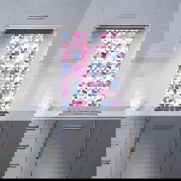Warren Reed - Designer Interlocking Pink Blue Shape Kitchen Splashback